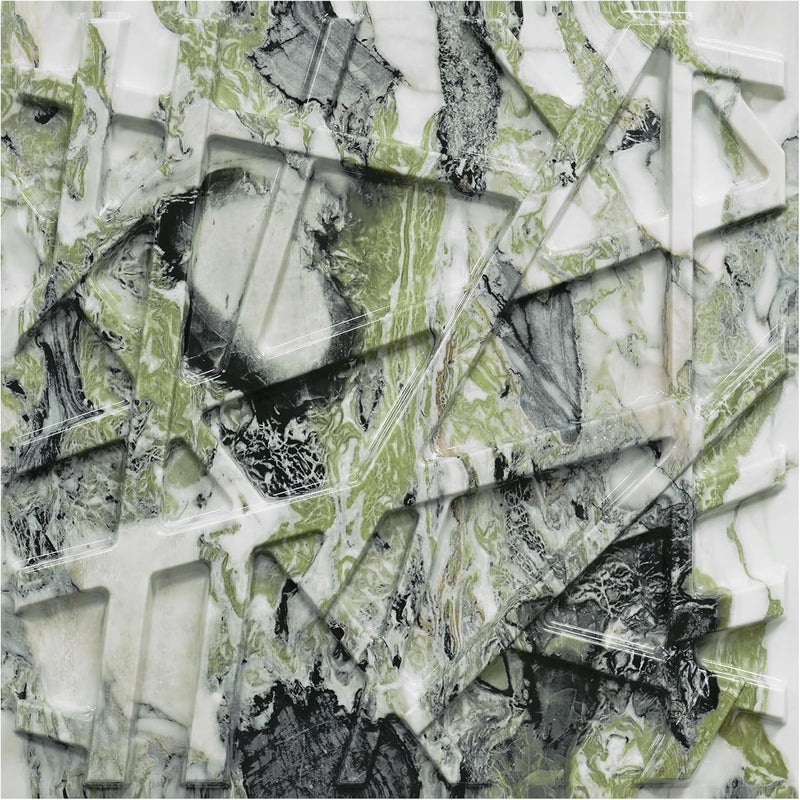 LEVOWAY 33 Pack 3D Wall Panels for Interior Wall Decor, 12''x12'' Ice Green Marble Effect Accent Textured Wall Panels, Wall Covering Panles for Living Room, Gaming Room, TV Background, Cover 32 Sq.Ft - Image 1